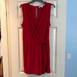 Emma & Michele Vibrant Red Wrap Mini Romper